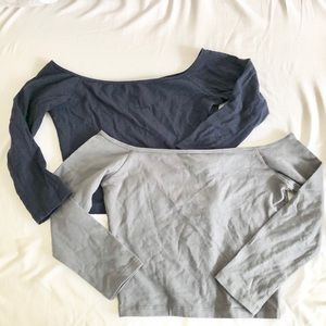 TWO Hollister off the shoulder crop tops
